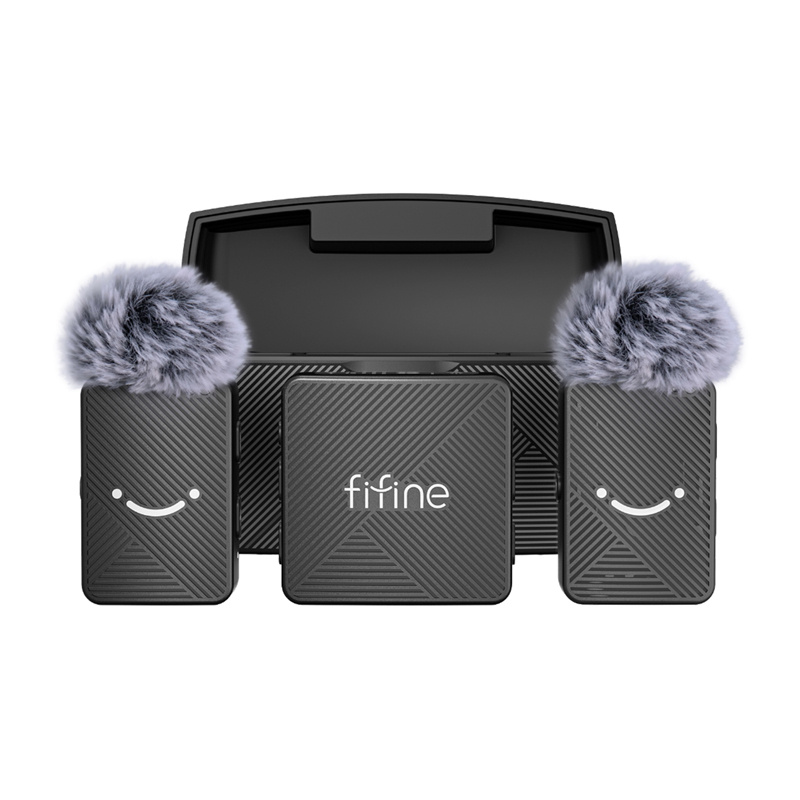 Mikrofon wireless FIFINE M9, sistem dual, me kuti karikimi, i zi
