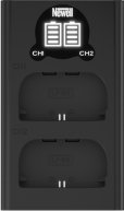 Сет полнач за камера Newell Dual-Channel DL-USB-C со батерија LP-E6, 2000mAh, црн
