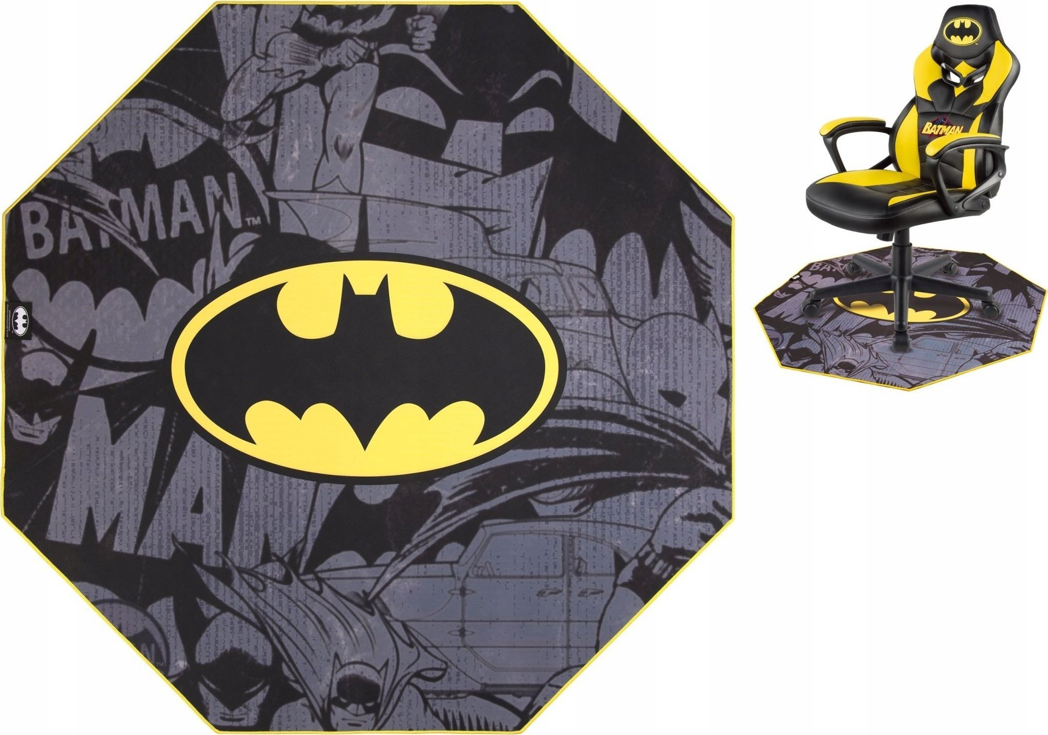 Tapet gaming Subsonic Batman Gamer Floor Mat SA5590 B1, kundër rrëshqitjes, rezistent ndaj ujit, shumëngjyrësh