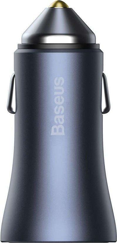 Karikues për veturë Baseus Golden (CCJD-0G), 1x USB-A, 1x USB-C, 3 A, i hirtë