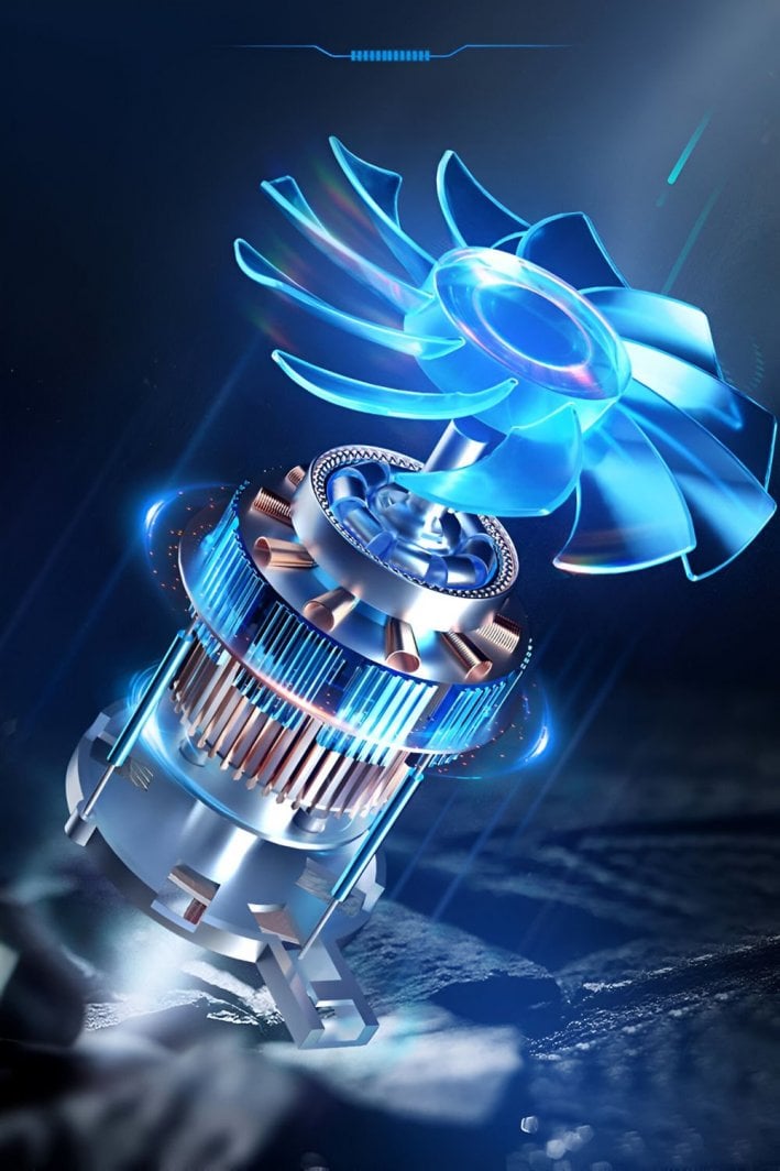 Ftohës për laptop Mozos LS6-RGB, i hirtë