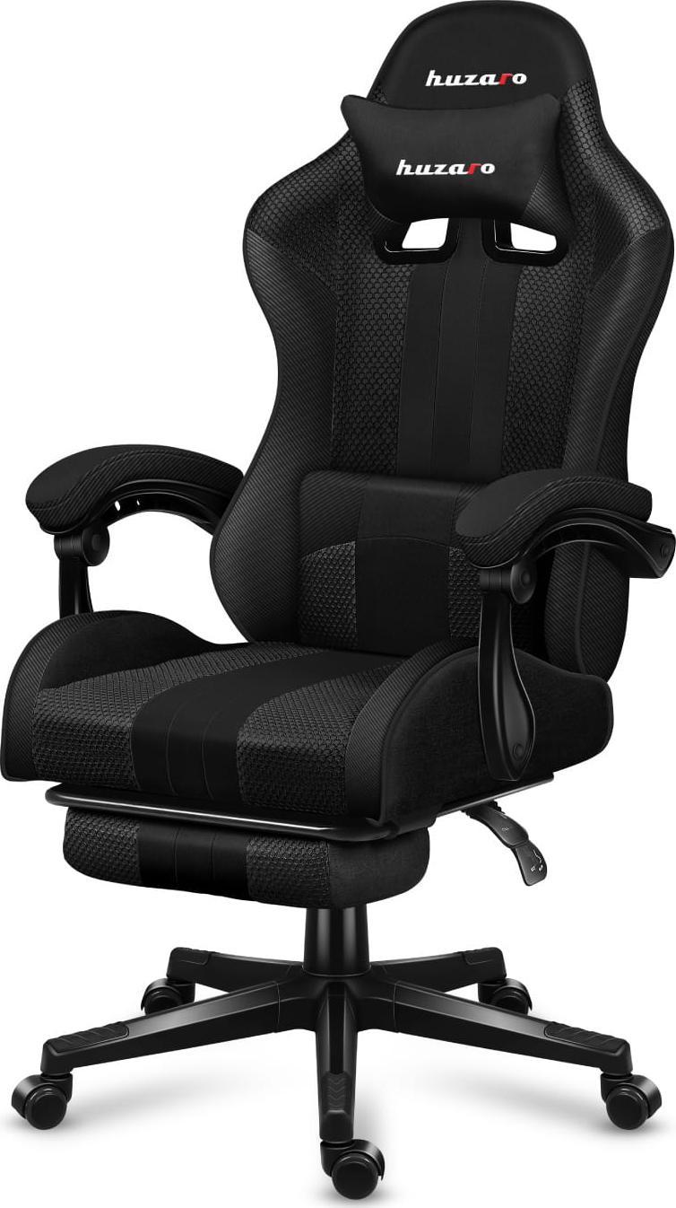 Karrige gaming Huzaro Force 4.7 Carbon Mesh, këmbëz e integruar, deri 140 kg, e zezë