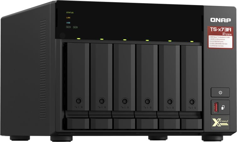 NAS server QNAP TS-673A-8G, 6 hapësira HDD, 8GB RAM, i artë