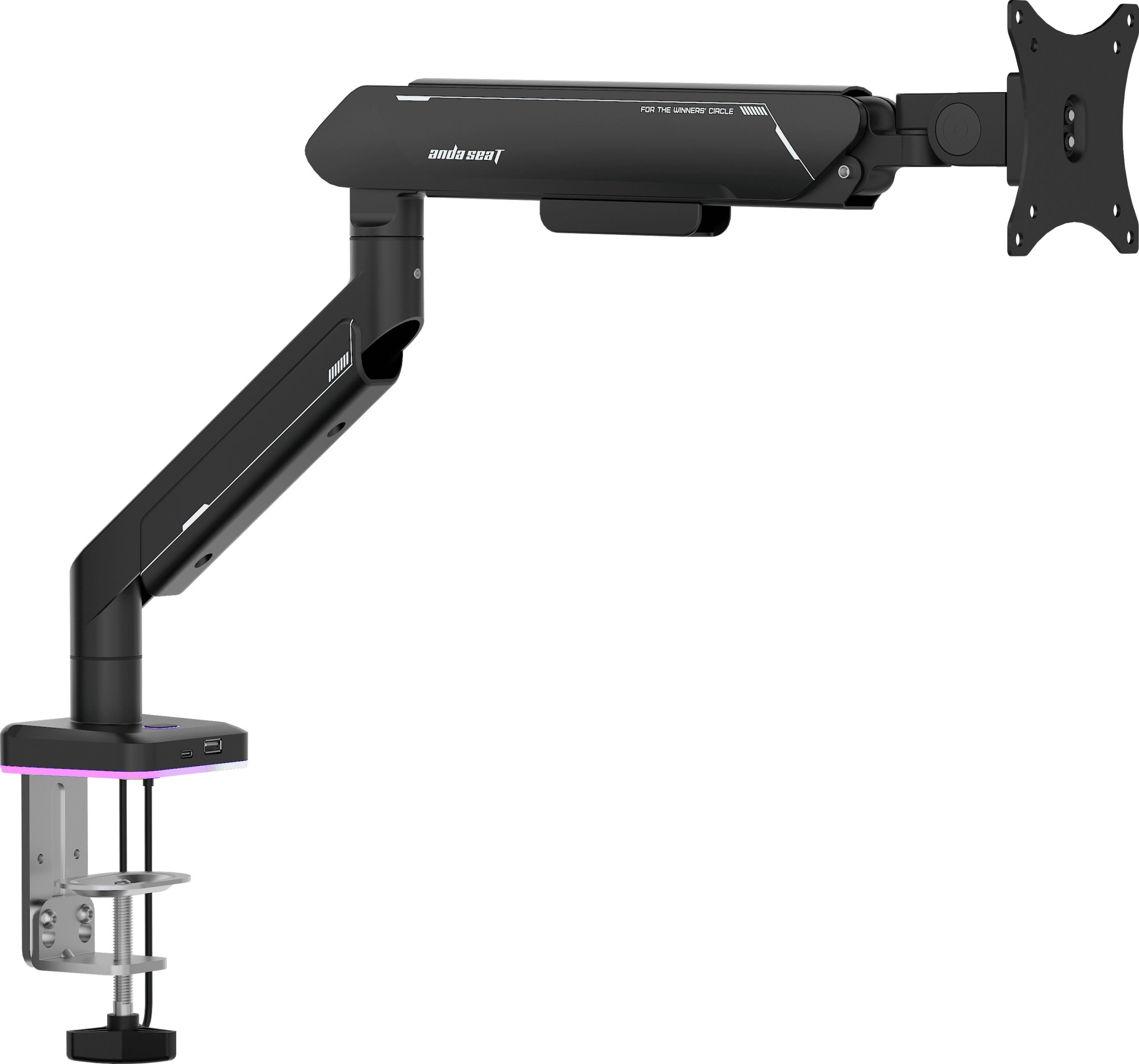 Mbajtëse monitori Anda Seat Stealth II Pro RGB, 17-42", deri 15kg, e zezë