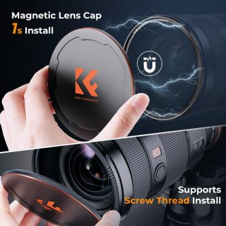 Filter magnetik K&amp;F Concept 62mm Black Diffusion 1/4 Mist, set me unazë bazë dhe kapak, i zi
