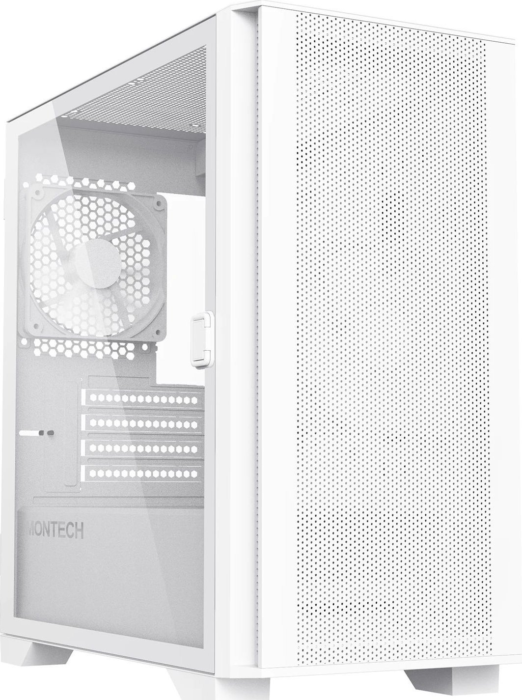 Kase kompjuteri Montech AIR 100 LITE, MicroATX, xham i temperuar, e bardhë