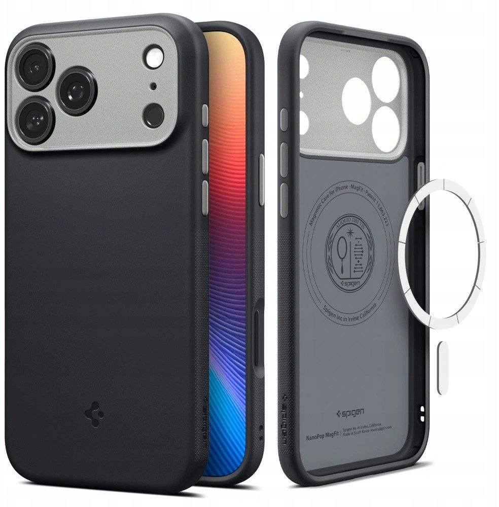 Mbështjellës telefoni Spigen Caseology Nano Pop MagSafe, për iPhone 17 Pro Max, i zi
