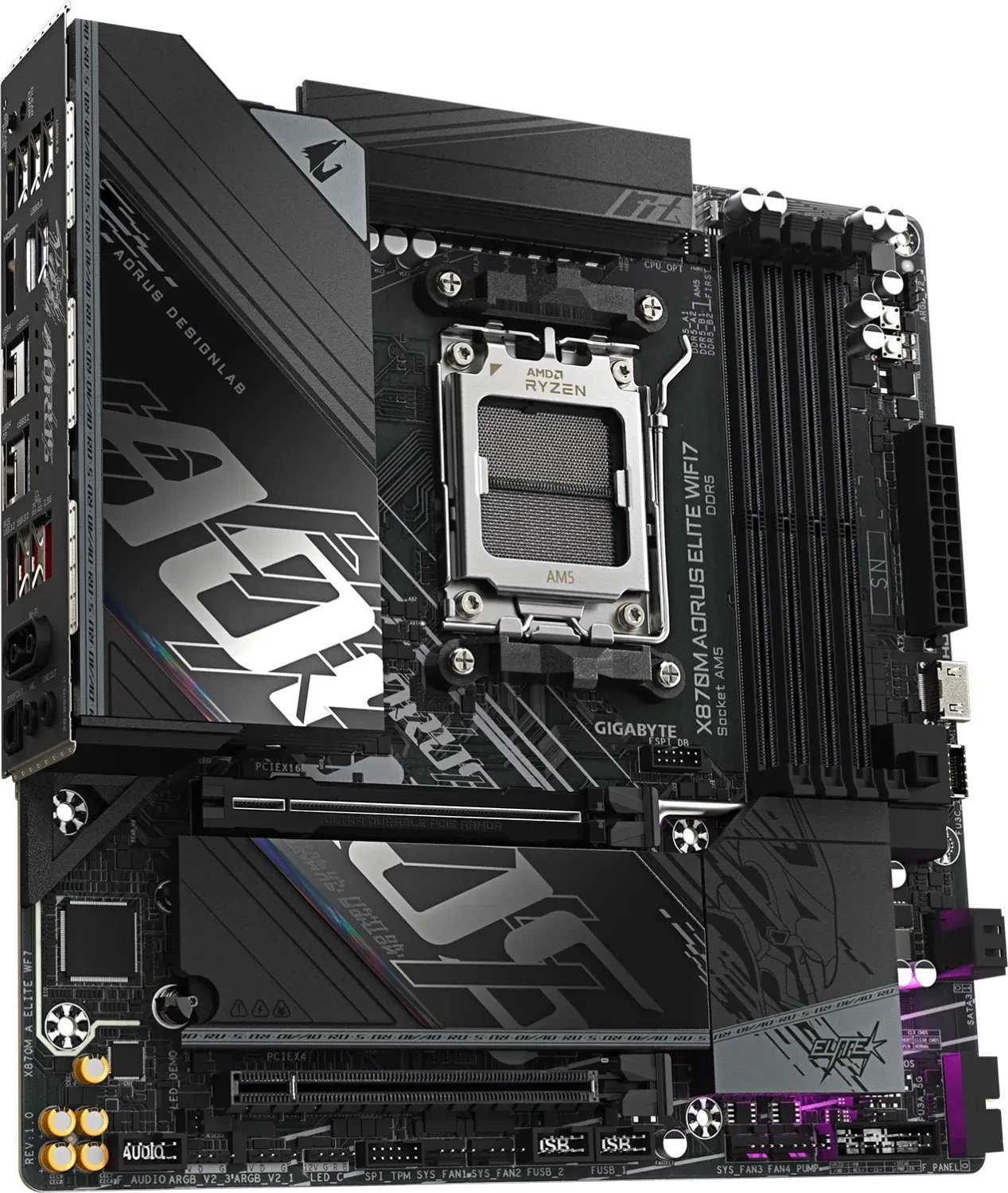 Pllakë amë Gigabyte X870M Aorus Elite WiFi 7, DDR5, PCIe 5.0, e zezë