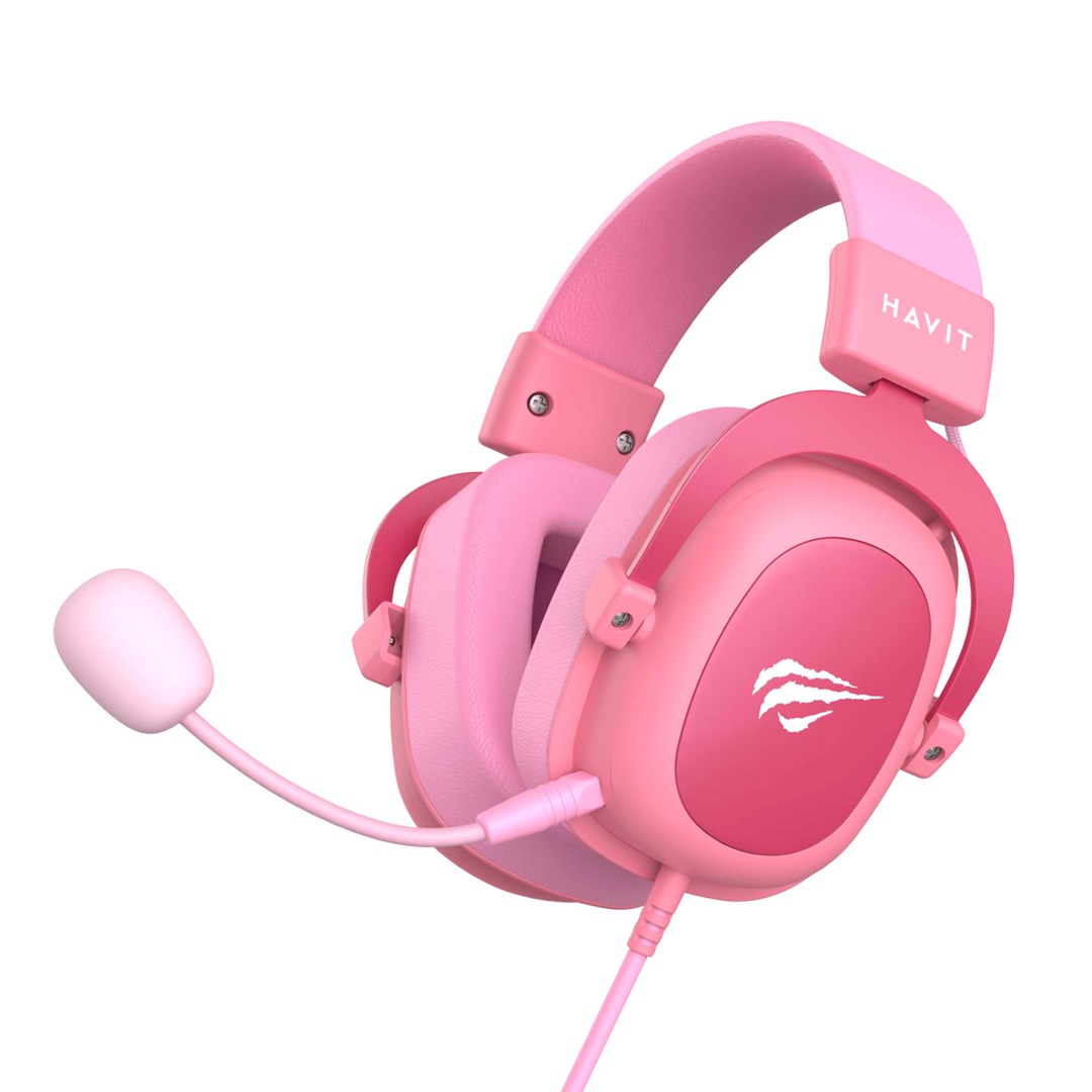 Kufje gaming Havit H2002D, me mikrofon, roze