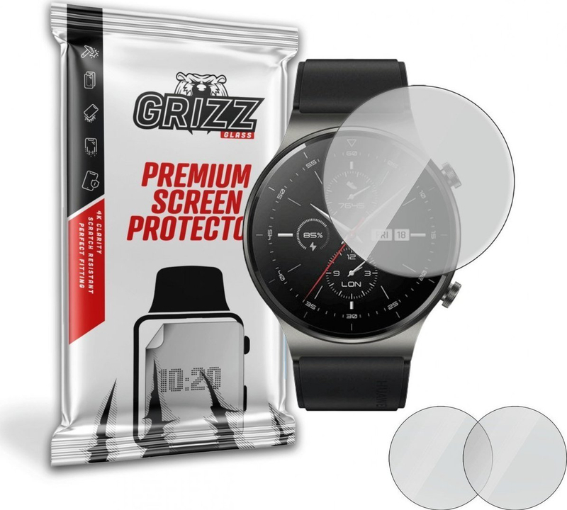 Film mbrojtës mat GrizzGlass për Huawei Watch GT2 Pro, set 2 copë, transparent