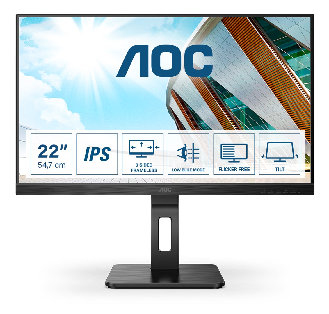 Monitor AOC P2 22P2Q, 21.5", Full HD, 4ms, USB 3.2, i zi