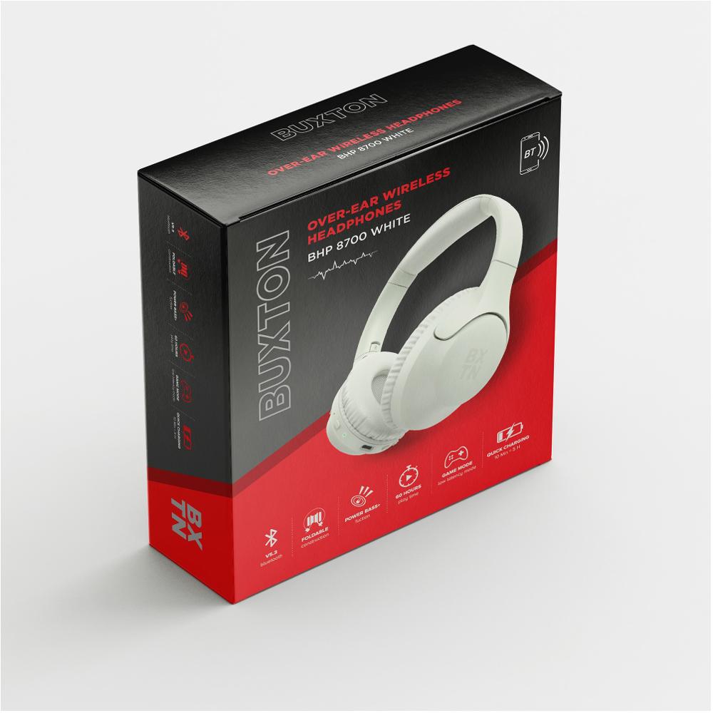 Kufje Wireless Buxton BHP 8700 WHITE BT – Bluetooth 5.3, Ngjyrë e Bardhë