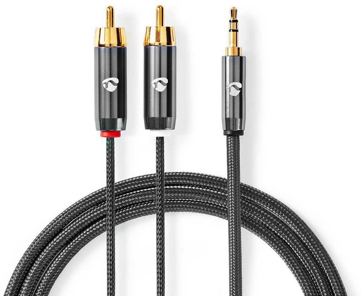 Kabllo audio Nedis Profigold, 5m, 2x RCA në 3.5mm, stereo
