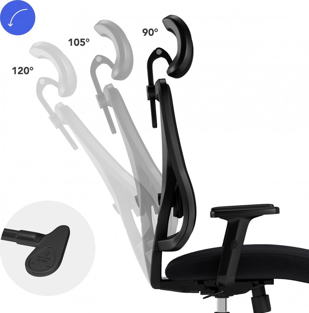 Karrige për zyrë SENSE7 Tone, e zezë