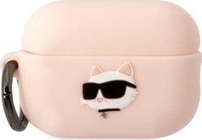 Mbulesë Karl Lagerfeld KLAP2RUNCHP për Apple AirPods Pro 2, silikon, rozë