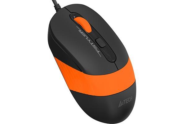 Maush optik A4TECH FM10, USB, 1600 dpi, i zi portokalli