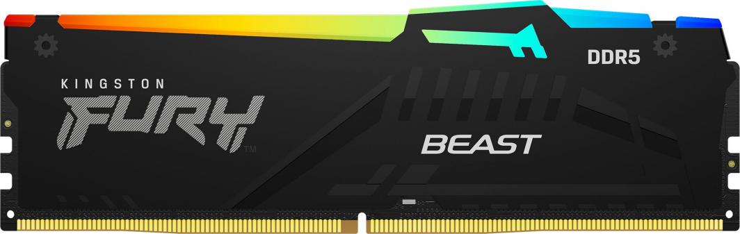 Memorie Kingston Fury Beast RGB, DDR5, 16 GB, 5600 MHz, CL40, KF556C40BBA-16