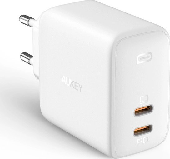 Karikues Aukey PA-B4, 2x USB-C, 65W, i bardhë