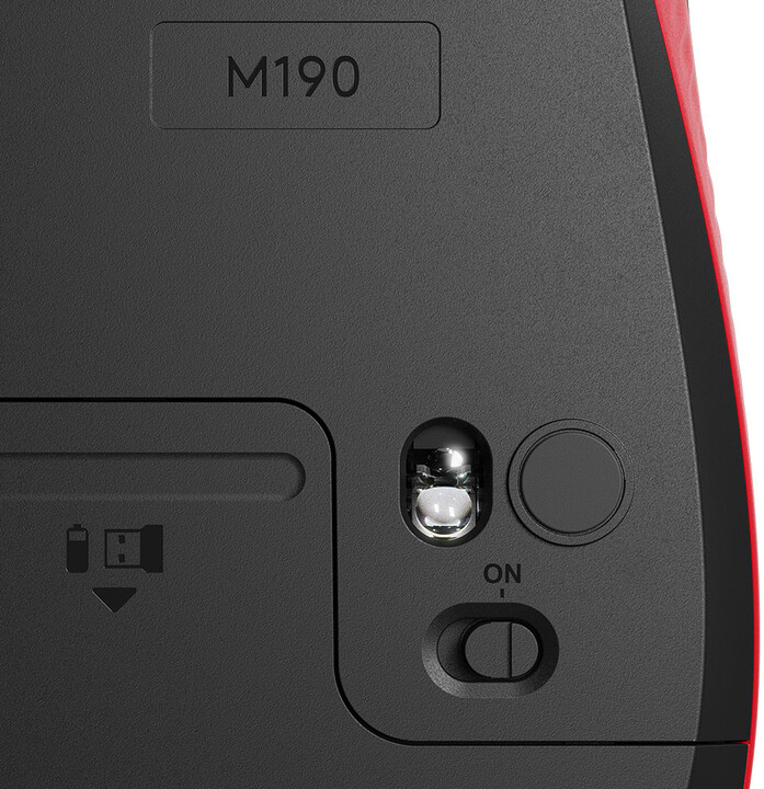 Maus Logitech M190, i kuq