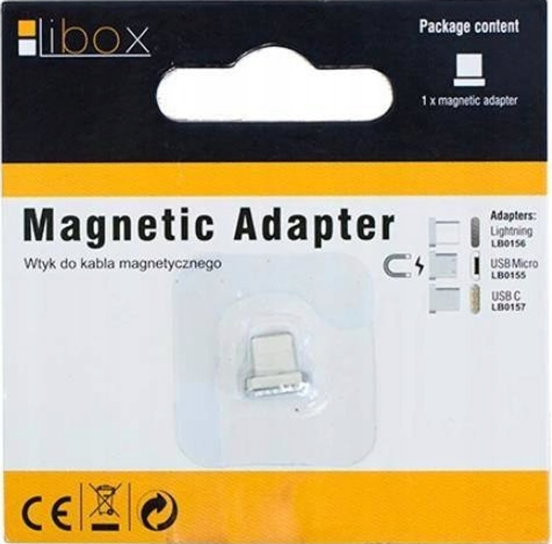 Adapter magnetik USB Libox LB0156, Lightning, argjendtë