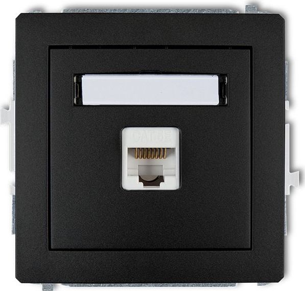 Prizë kompjuteri Karlik DECO 1xRJ45, kat. 5e, 8-pin, e zezë mat
