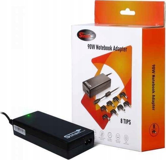 Adapter universal për laptop Inter-Tech Sinan UB-90HB, 90W, me 8 konektorë, i zi