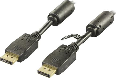 Kabllo Deltaco DisplayPort - DisplayPort DP-1050, 5m, e zezë