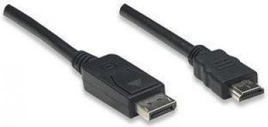 Adapter kabllo video Techly ICOC-DSP-H-010, DisplayPort në HDMI, 1m, i zi