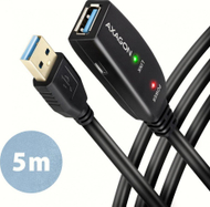Kabllo USB Axagon ADR-305, USB A në USB A, 5 m, e zezë