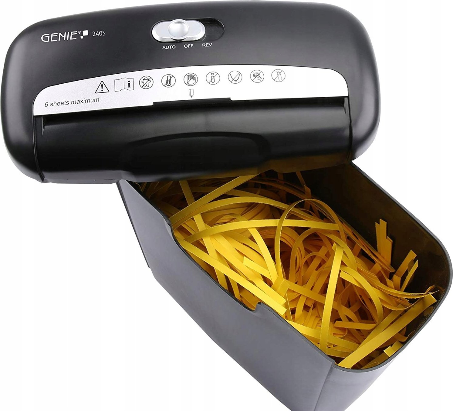 Shkatërrues letrash Genie 240 S, prerje në shirita, 72 dB, i zi