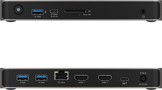 Docking station ICY BOX USB4 10 në 1, Dual Video Output, 8K, gri