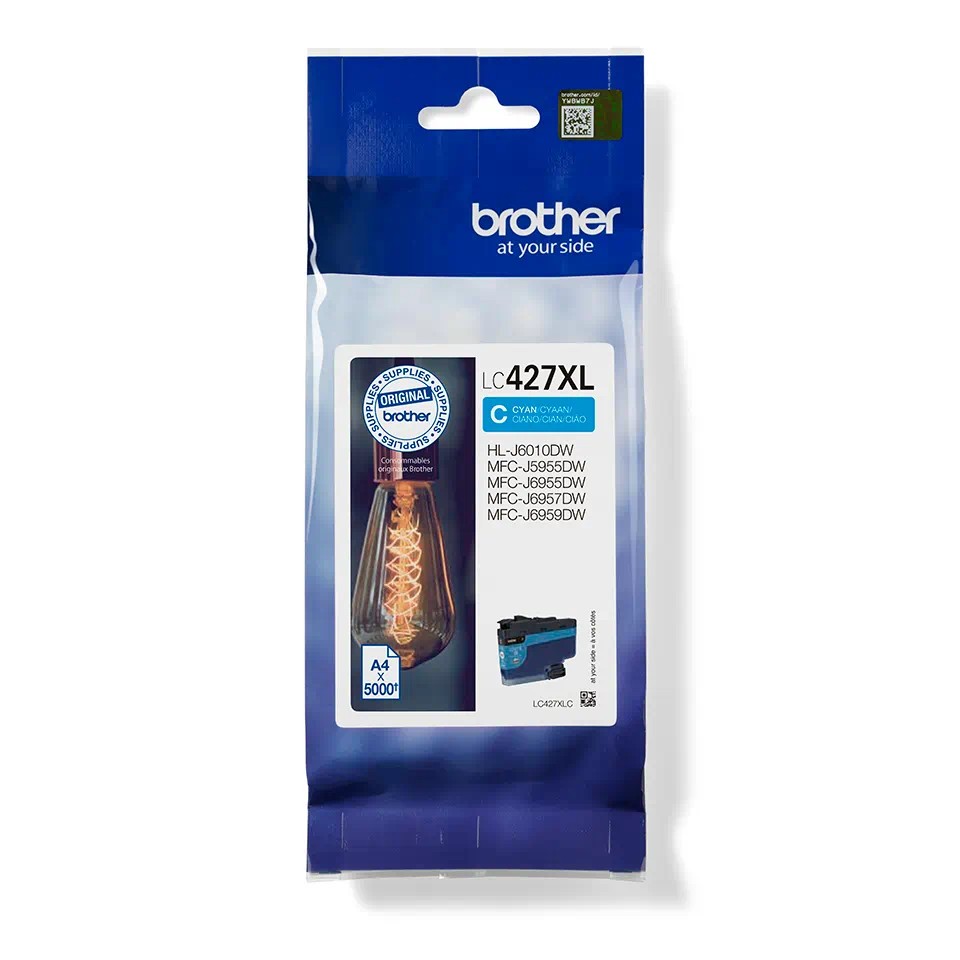 Ngjyrë për printer Brother LC-427XLC, 5000 faqe, e kaltër