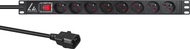 PDU Lanview LVR-2MSCH-SW-C13-8, 8 dalje Schuko, montim në raft 19", gri