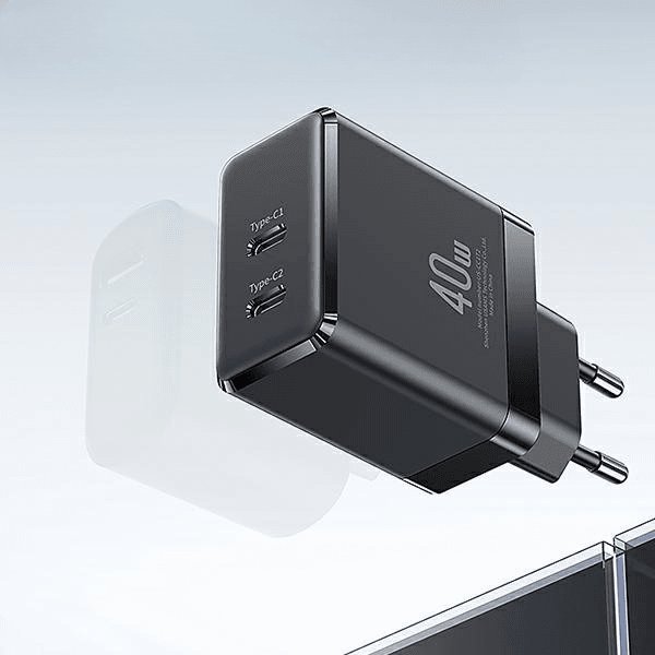 Karikues muri USAMS T54, 2x USB C, 40W PD, i bardhë