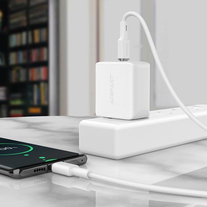 Kabllo USB Acefast USB C në USB C, 1.2m, 60W, e bardhë