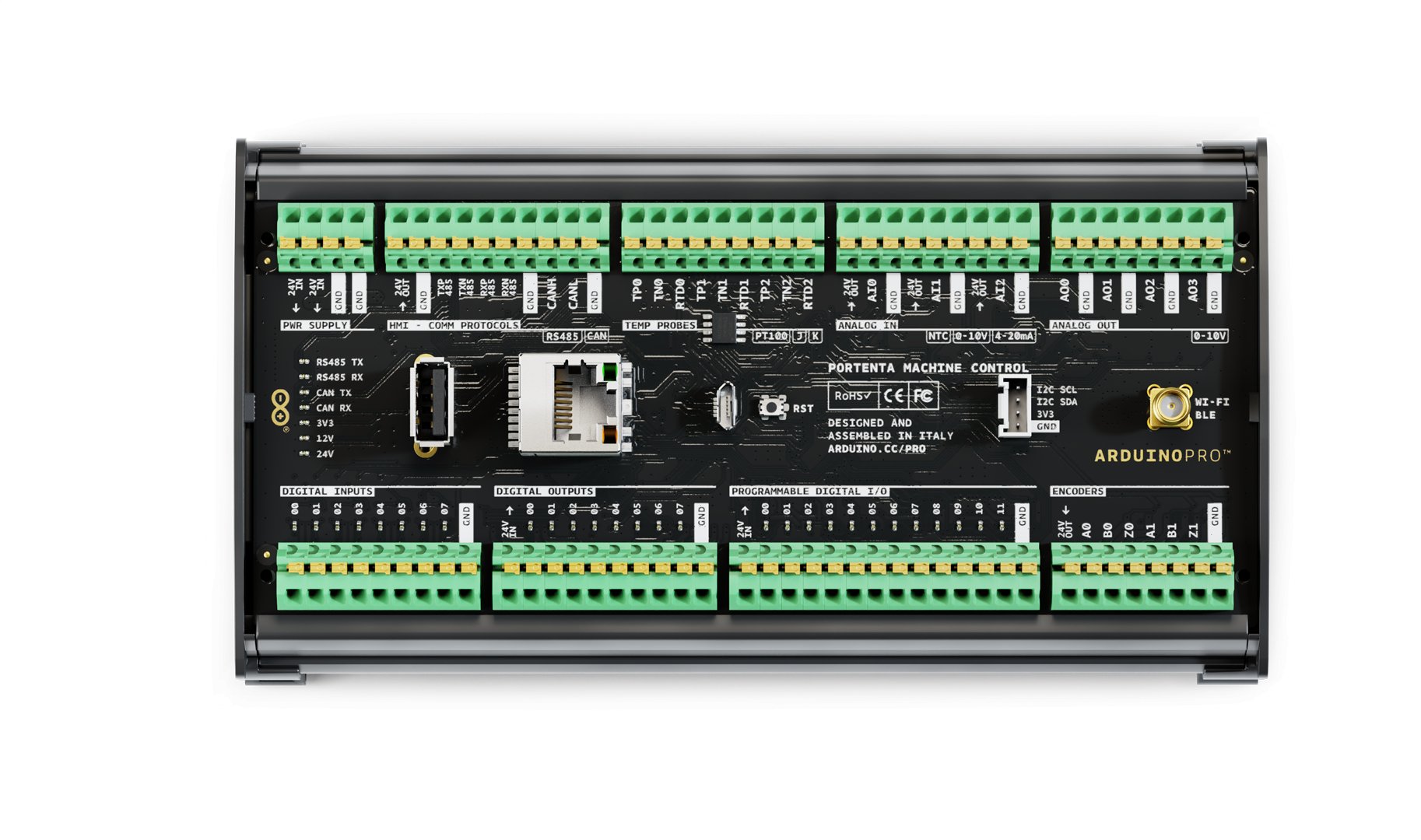 Bord kontrolli industrial Arduino Portenta Machine Control AKX00032, Ethernet, WiFi BLE, i zi
