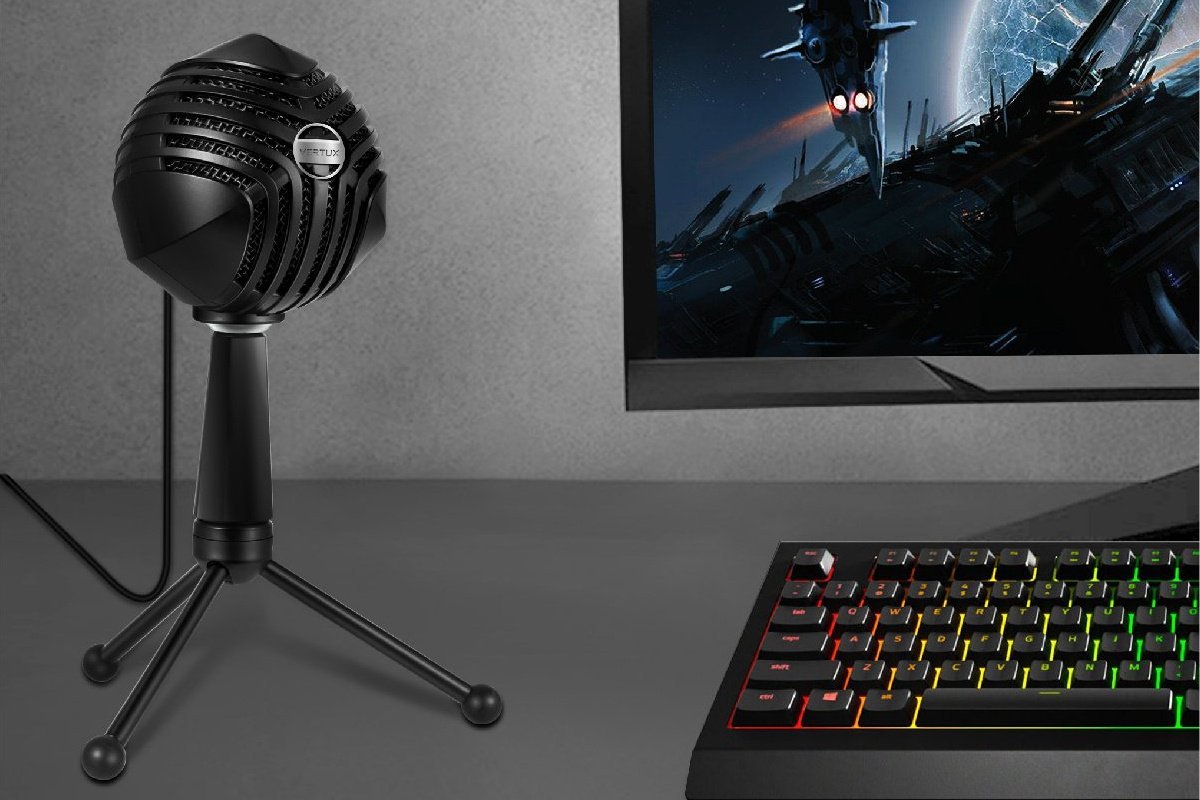 Mikrofon Vertux Sphere, digjital profesional, kardioid, i zi