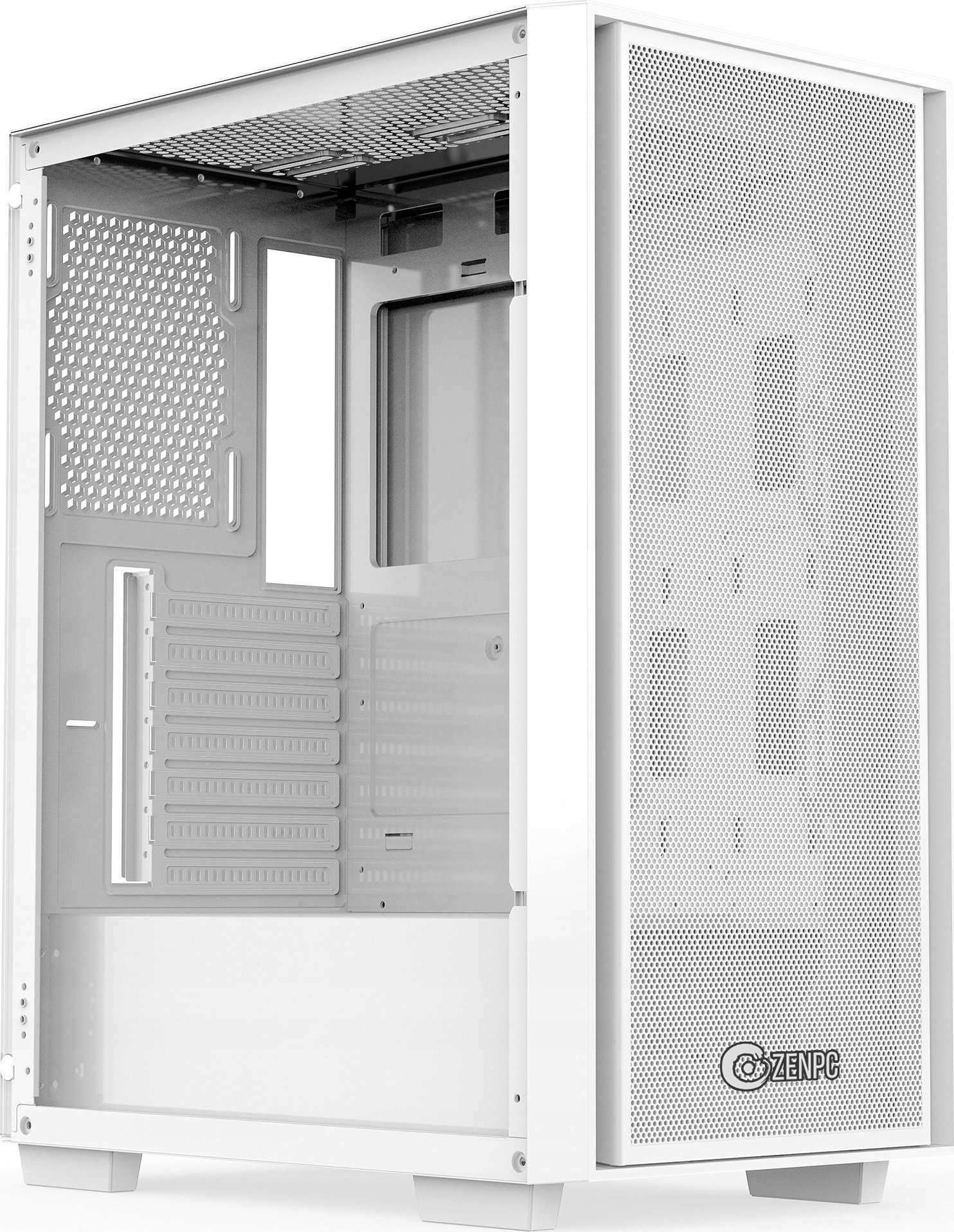 Kullë PC Zenpc Z1 Mesh ARGB TG, Midi Tower, 4 ventilatorë ARGB, e bardhë