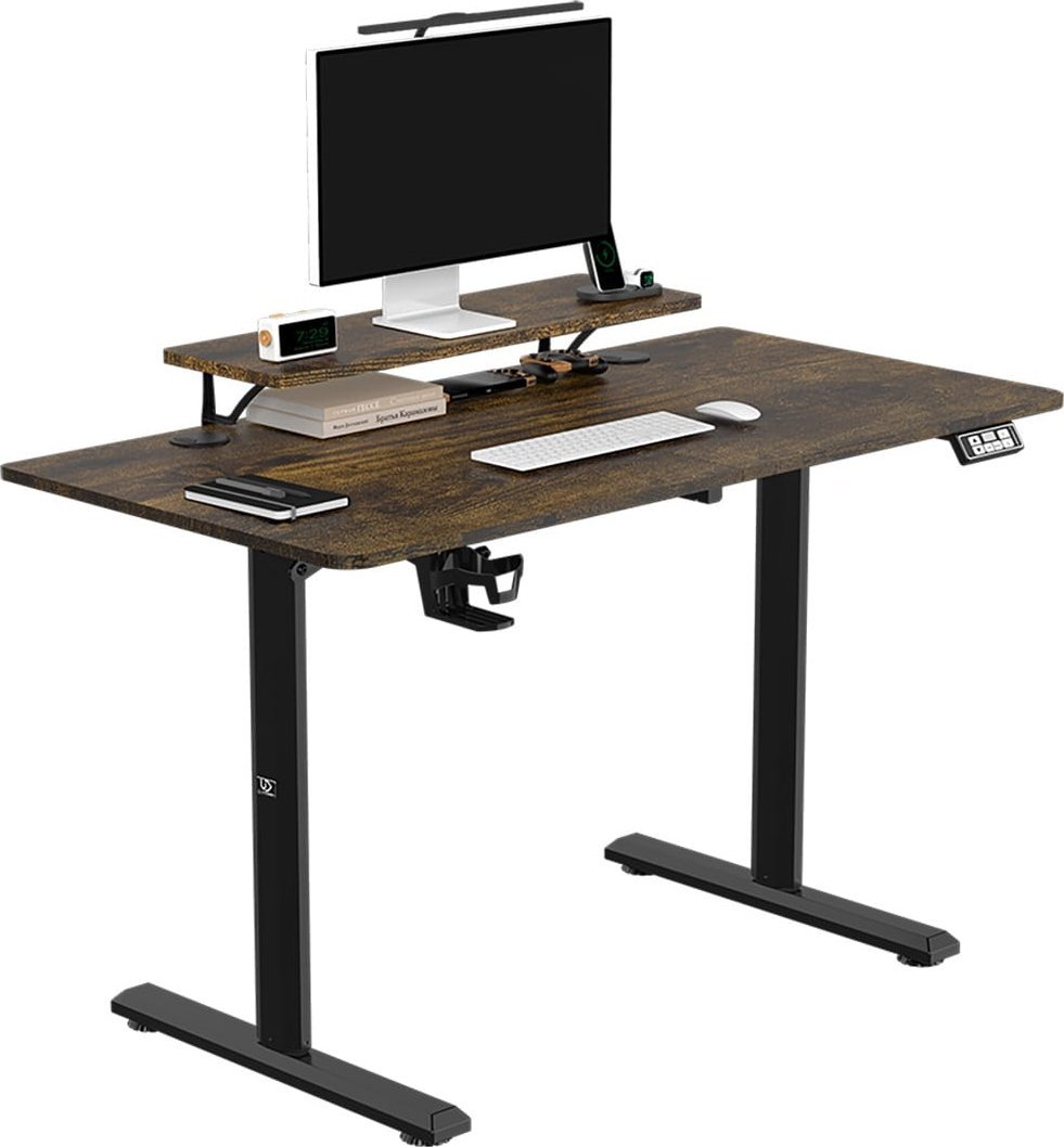 Tavolinë gaming Ultradesk Highlander, rregullim elektrik lartësie, 120 cm, kafe