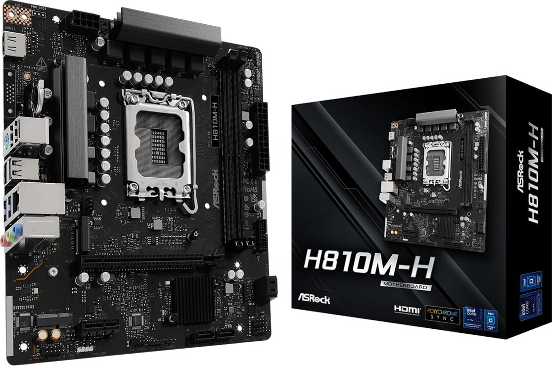 Pllakë amë ASRock H810M-H, socket Intel 1851, DDR5, HDMI