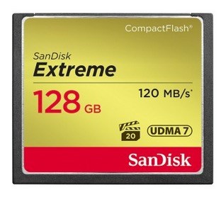 Kartë memorie SanDisk Extreme, 128GB, CompactFlash, UDMA 7, 120MB/s