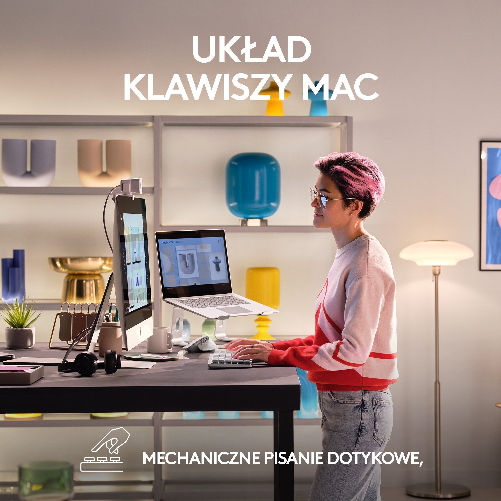 Set tastierë dhe kamerë Logitech MX Mechanical Mini for Mac 920-010799 dhe Brio 100 960-001585, pa tela, Full HD 1080p, gri