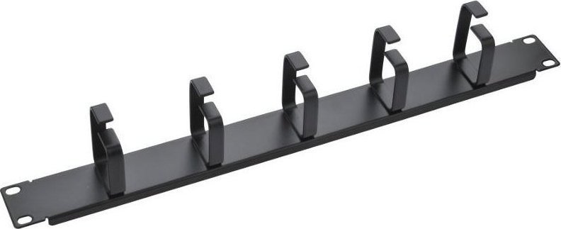 Organizues kabllosh për rack 19" Techly 305922, 1U, 5 mbajtëse 65mm, i zi
