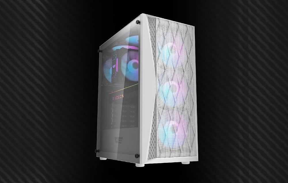 Kasë Darkflash DK352 Mesh ARGB, e bardhë, Midi Tower