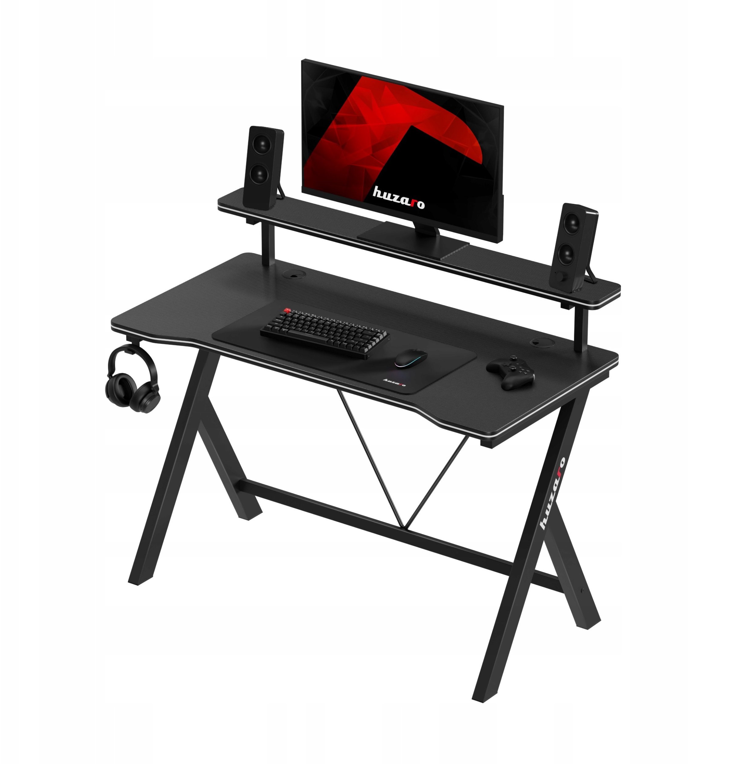 Tryezë gaming Huzaro Hero 1.9, MDF, 140 x 60 cm, e zezë