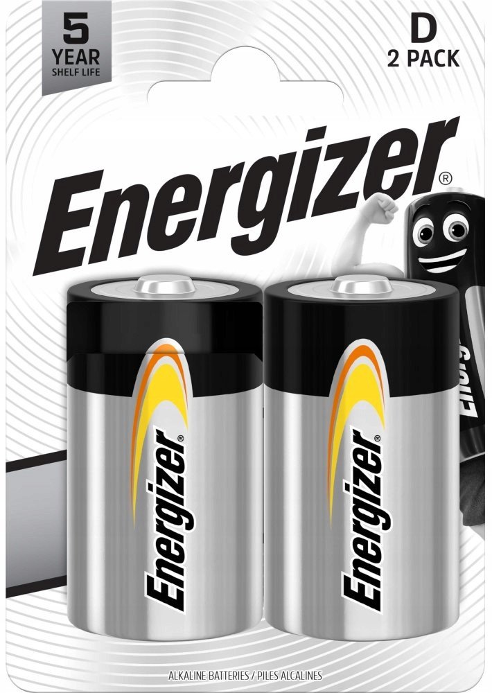 Bateri alkaline Energizer Everyday D CP2, paketim 2 copë