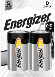 Bateri alkaline Energizer Everyday D CP2, paketim 2 copë