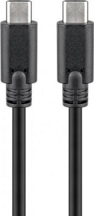 Kabllo USB Wentronic Goobay 66508, USB-C në USB-C, 2m, 60W, e zezë