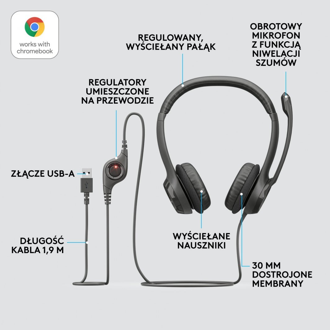 Слушалки Logitech H390