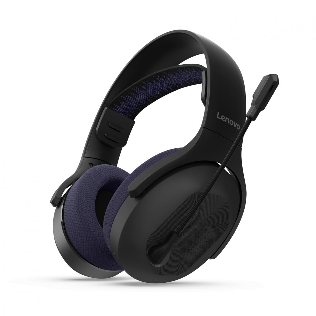 Headset gaming Lenovo Legion H410, wireless, me Bluetooth, i zi vjollcë